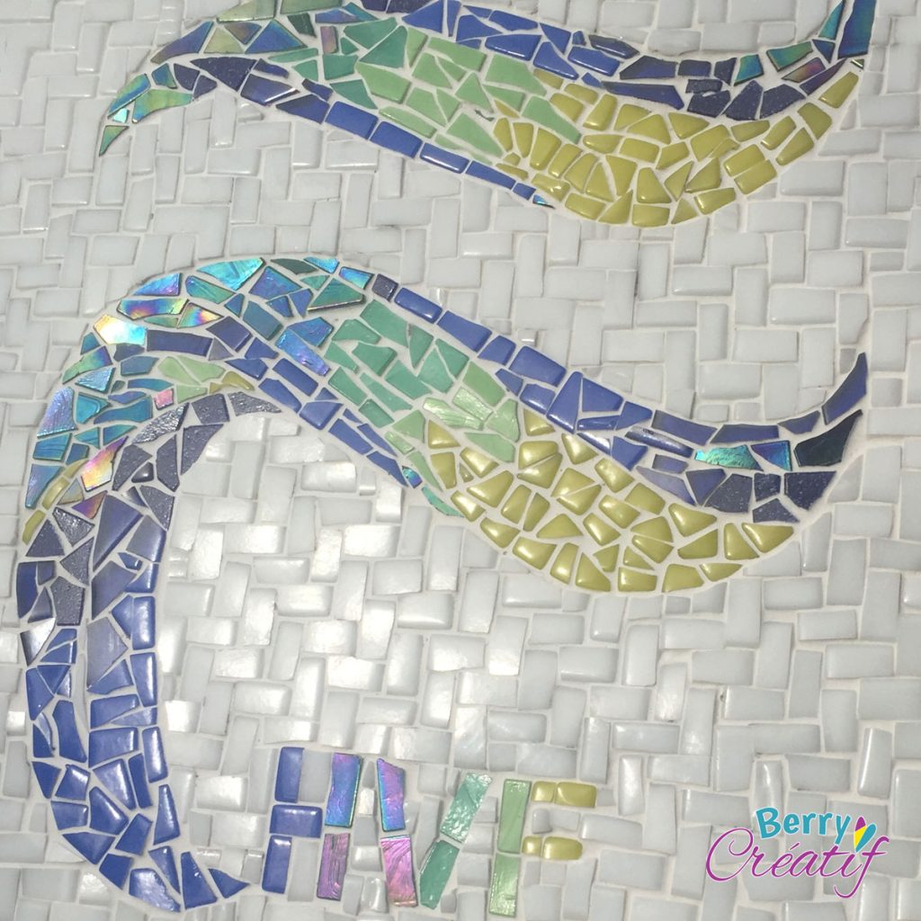 close up of mosaic sign with mosaic logo