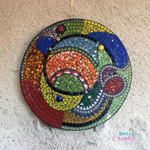 bright colorful abstract mosaic wall art