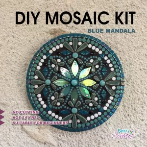 blue mandala mosaic kit for adults