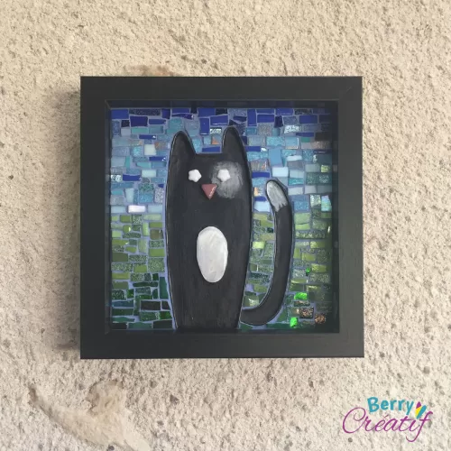 cat wall art mosaic