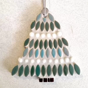 hanging decorative tree with muted green colours